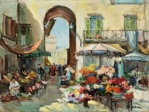 Un Marché aux Fleurs à Nice - Georges Lapchine