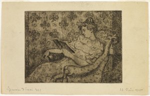 Femme assise lisant