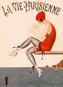 Nageur sur un plongeoir, Illustration de "La Vie Parisienne" - Georges Leonnec
