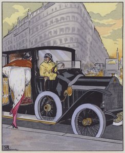 Mode féminine des années 1910 et voiture Lorraine-Dietrich - Georges Leonnec