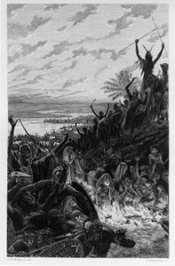 Illustration de Georges Antoine Rochegrosse (1859-1938) pour le roman « Salammbô » de Gustave Flaubert, prenant pour cadre la guerre des mercenaires à l