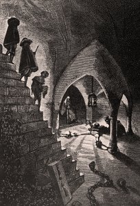 La Cave Pénale - illustration de L’Homme qui rit, 19ème siècle - Georges Marie Rochegrosse