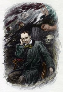 Portrait du poète français Charles Baudelaire entouré de ses fantômes, illustration pour « Les Fleurs du mal » par Georges Antoine Rochegrosse - Georges Marie Rochegrosse