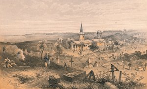 Cimetière de quarantaine et église avec batterie française n° 50, 1856 - Georges McCulloch