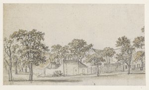 Groupe de maisons nichées parmi les arbres - Georges Michel