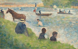 Cheval et bateaux, étude pour Baigneurs à Asnières, 1883-1884 - Georges Pierre Seurat