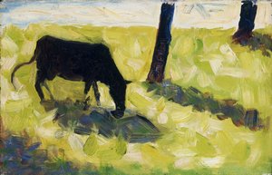 Vache noire dans un pré - Georges Seurat