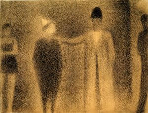 Clown et trois personnages - Georges Seurat