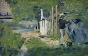 Homme peignant son bateau, vers 1883 - Georges Seurat