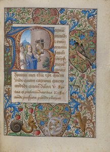 Initiale R : Sainte Avia en prison recevant la communion de la Vierge - Georges Trubert