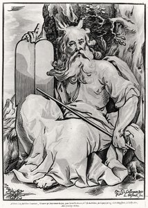 Moïse, gravé par Ludwig Businck (vers 1590-après 1630)