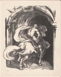 Cavalier entrant dans une porte - Georges d