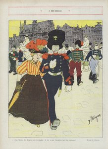 À Bruxelles. Illustration pour Le Rire - Georges d 1878 1937 Ostoya