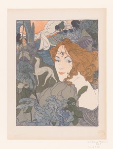 Dame avec gentilhomme et lévrier près d