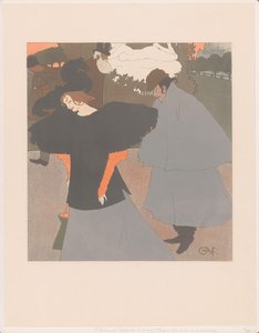 Dame dans la rue suivie par un homme - Georges de Feure