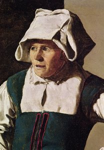 Vieille femme, détail de la tête, c.1618-19 (détail) - Georges de La Tour