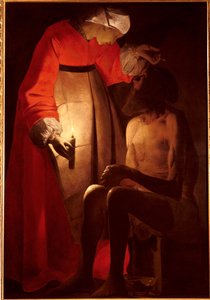Job est réprimandé par sa femme. Peinture de Georges De La Tour (1593-1652)
