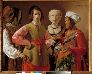 La diseuse de bonne aventure Peinture de Georges de La Tour (1593-1652) vers 1630, Dim. 1,01x1,23 m New York. Metropolitan Museum
