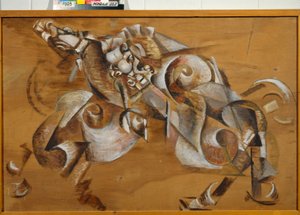 Lion attaquant un cheval