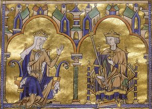 Blanche de Castille et le roi Louis IX de France, de la Bible moralisée de Tolède de Saint Louis, vers 1227-1234 - Georgia Levan Ramishvili from Tbilisi
