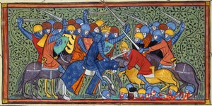 Charles Martel à la bataille de Tours, Grandes Chroniques de France (27686528435)
