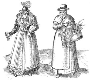 Paysanne anglaise avec dame de la cour, 1572 - Georgius Braun