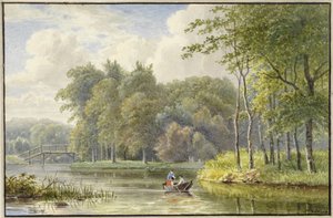 Paysage avec des figures dans une barque - Georgius Jacobus Johannes van Os
