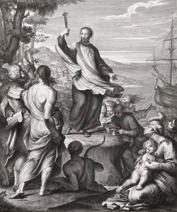 Saint François Xavier prêchant - Gerard (after) Edelinck