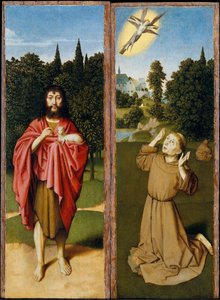 Saint Jean-Baptiste, Saint François recevant les stigmates, vers 1485-90 - Gerard David