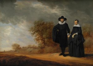 Bourgmestre Cornelis Damasz. van der Gracht et sa femme, Jopken Jacobs, dans un paysage - Gerard Donck