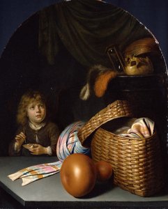 Nature morte avec un garçon soufflant des bulles de savon, vers 1635