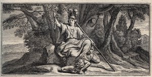 Minerve terrassant la discorde - gravure par Gerard Edelinck d