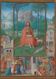 Enluminure de manuscrit avec des scènes de la vie de Saint Jean-Baptiste - Gerard Horenbout