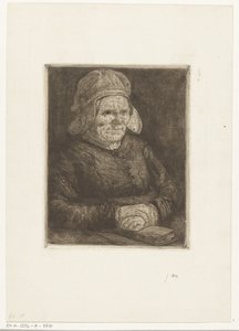 Femme avec bonnet en lin