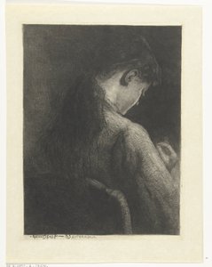 Fille assise, vue de dos - Gerard Jan Bos