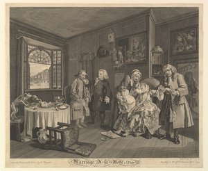 Mariage à la mode, Planche VI, 1er avril 1745 - Gerard Jean Baptiste Scotin