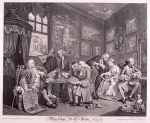 Mariage à la mode, 1745, planche I - Gerard Jean Baptiste Scotin