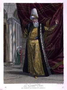 Le Grand Vizir, en robes et turban cérémoniels