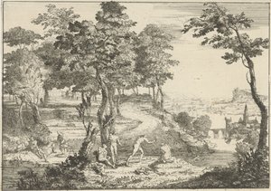 Paysage avec baigneurs et pêcheurs - Gerard Melder