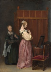 Une jeune femme a ses toilettes - Gerard Terborch