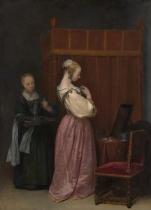 Jeune femme à sa toilette avec une servante - Gerard Terborch II