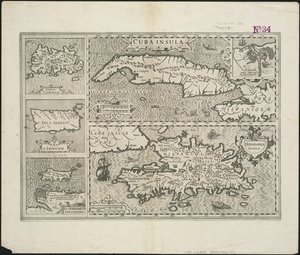 Cuba Insula ; Hispaniola Insula, gravé par Hendrik Hondius, 1633