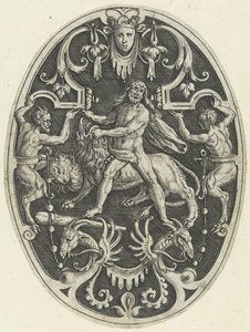 Décoration plate : Hercule et le lion de Némée - Gerard de Jode