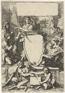 Cartouche entouré de figures allégoriques - Gerard de Lairesse