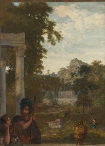 Paysage italien avec deux soldats romains (série)