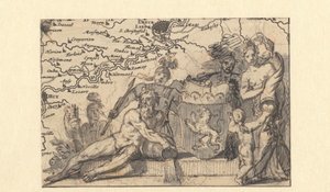Conception pour un vignette avec les armoiries du Brabant - Gerard de Lairesse