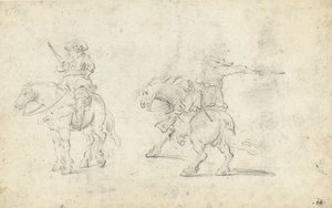 Deux soldats à cheval