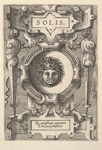 Buste de Sol entouré de rinceaux, de la série 