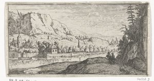 Rivière dans un paysage montagneux - Gerard van Honthorst