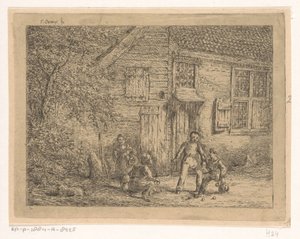 Enfants jouant aux billes - Gerardus Emaus de Micault